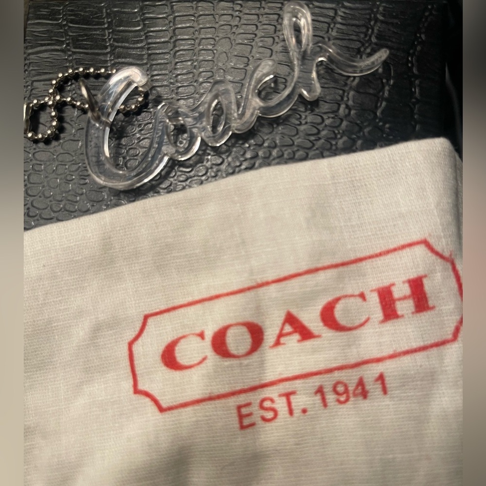 Coach Clear Script Keychain